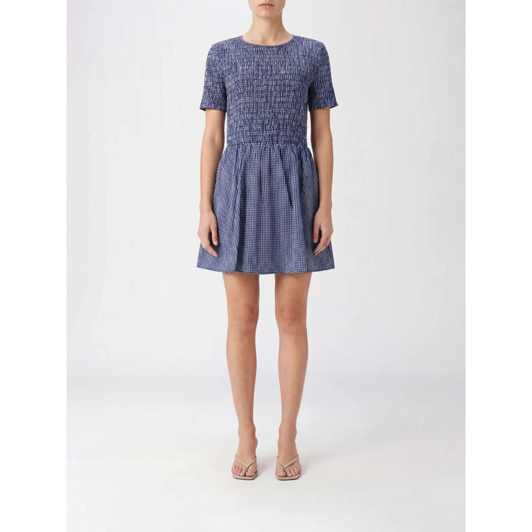 A-Line Check Cotton Mini Dress (24720C7136)