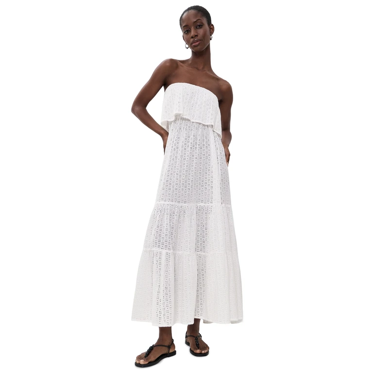 Joni Maxi Dress White Eyelet L