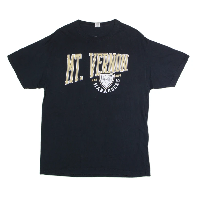 GILDAN Mt. Vernon Marauders Mens T-Shirt Black USA Crew Neck L
