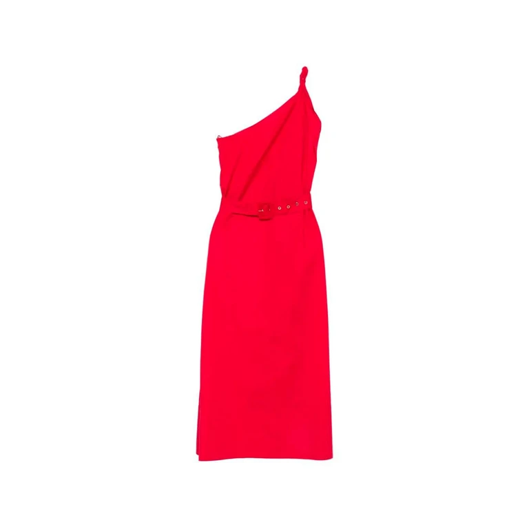 Twin Set One-Shoulder Long Dress With Belt