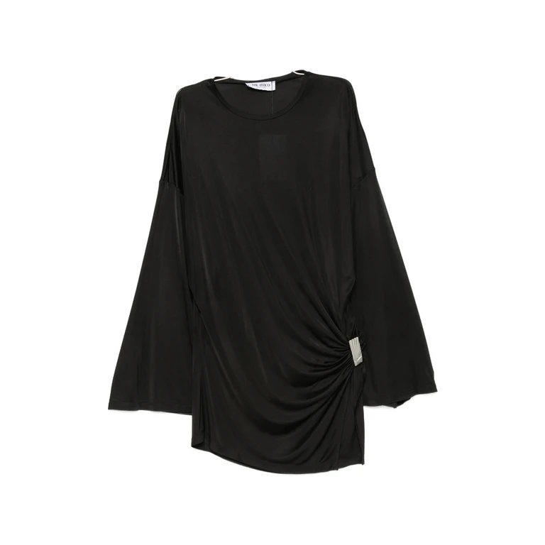 Gathered-detail Side-slit Mini Dress
