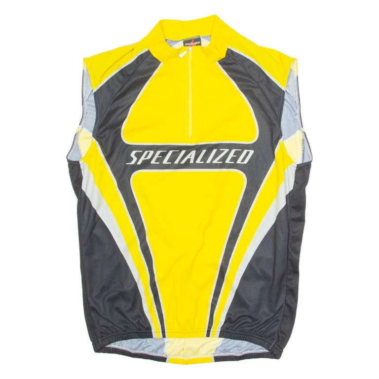 SPECIALIZED Cycling Mens Jersey Yellow Sleeveless 1/4 Zip 3XL