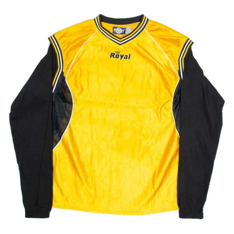 ROYAL Mens Jersey Yellow Long Sleeve USA V-Neck M