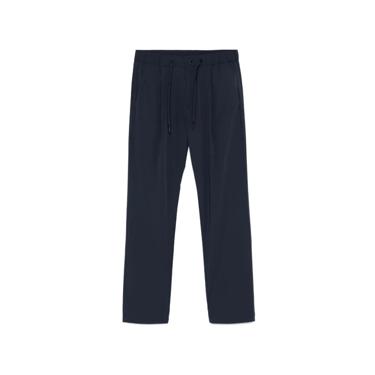 Blue Elastane Casual Pants - Men