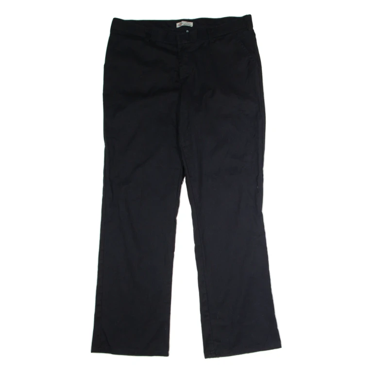 DICKIES Workwear Womens Twill Trousers Black Regular Wide-Leg W36 L31