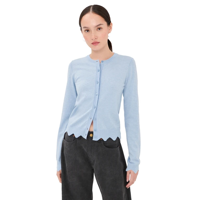 Marc Jacobs Scallop Daisy Cardigan Blue Mist XL