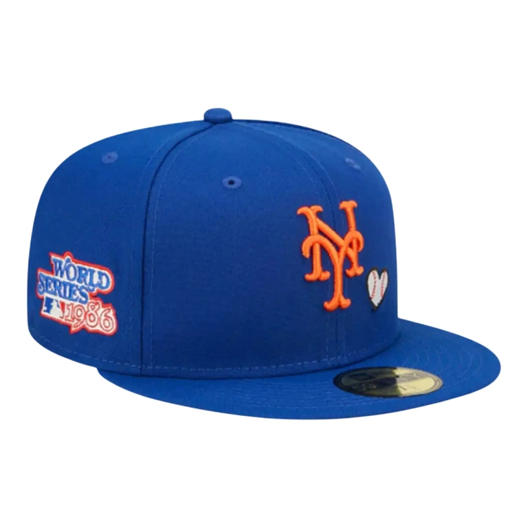 New York Mets Team Heart 59FIFTY Men Fitted Hat Royal Blue
