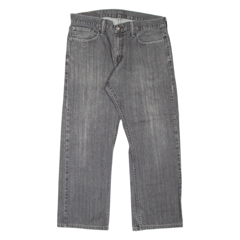 LEVI'S 514 Jeans Mens Grey Slim Straight Stone Wash W34 L26