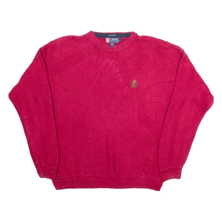 CHAPS Mens Jumper Red Tight Knit L
