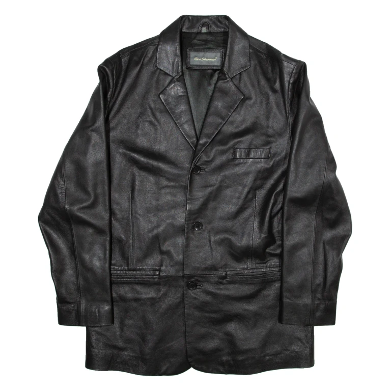 BEN SHERMAN Womens Blazer Coat Black L