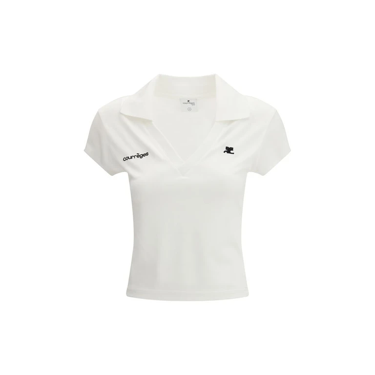 CourrèGes White Cotton Polo Shirt - Women