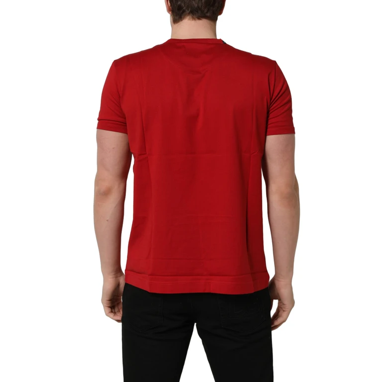 Red Goodluck 2023 Cotton Crew Neck T-Shirt - Men