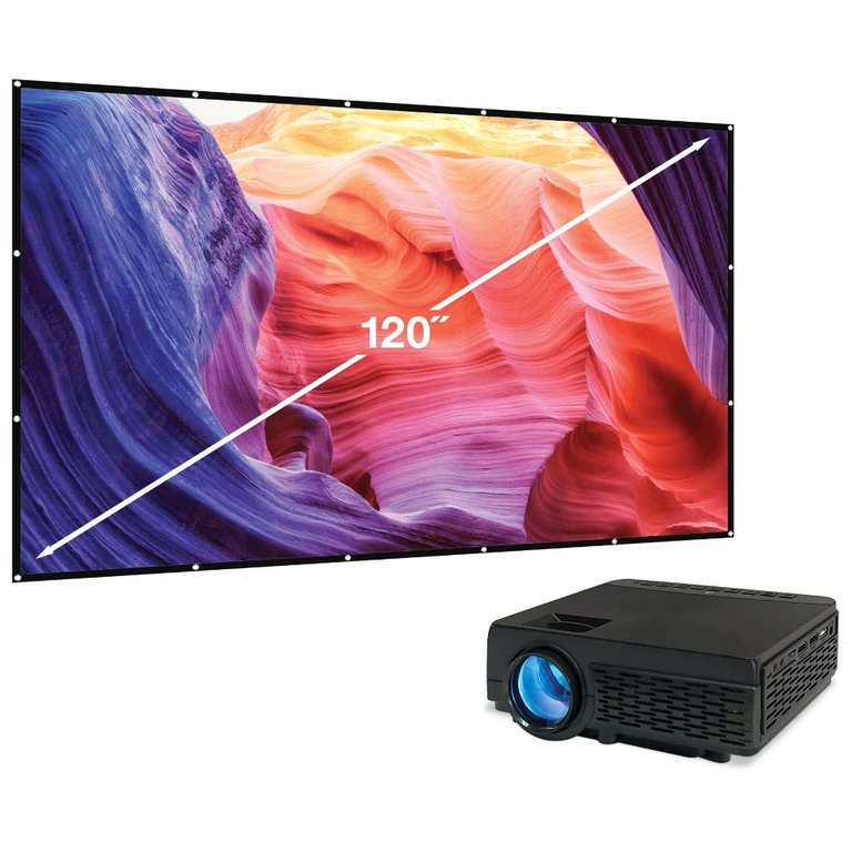 Bluetooth Projector and 120" Projection Screen