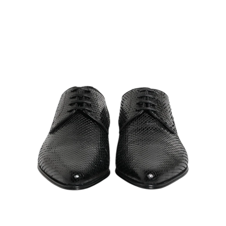 Dolce & Gabbana Black Exotic Leather Lace Up Derby Shoes Python - Men