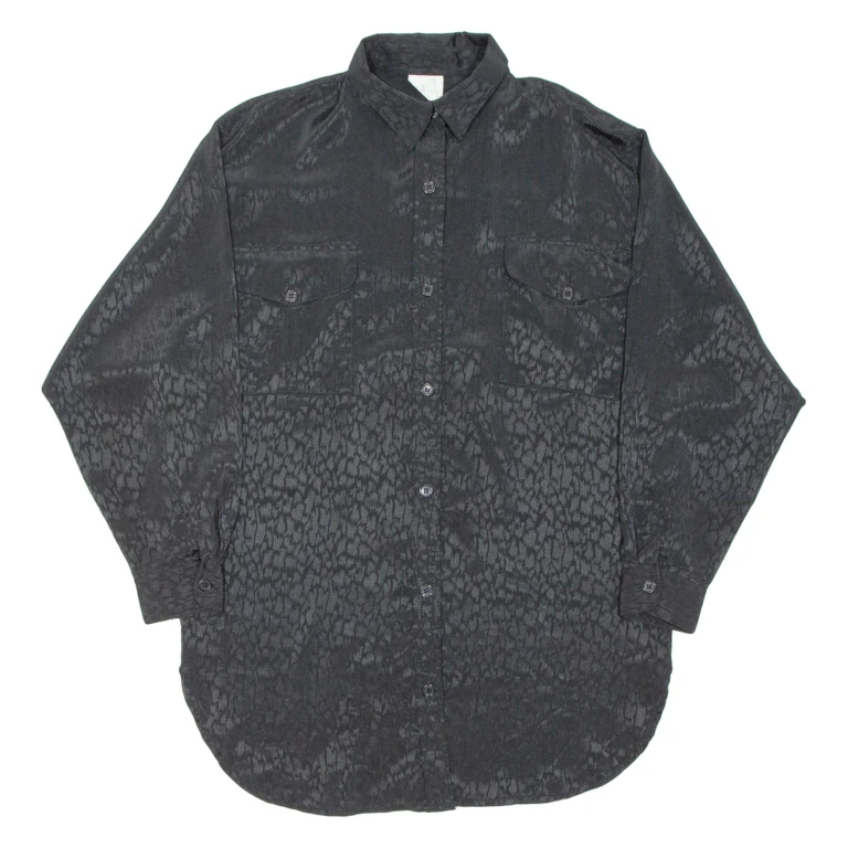 CLASSIC WOMAN Womens Shirt Black Animal Print Long Sleeve UK 12