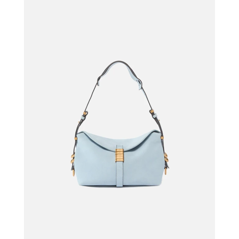 Pinko Suede Shoulder Bag With Metal Logo Detail