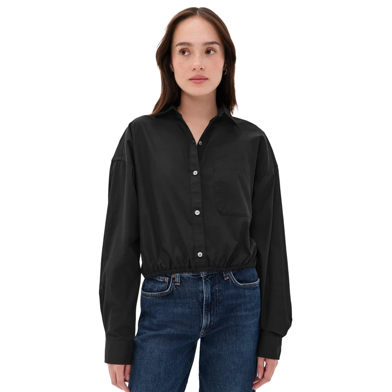 ATM Anthony Thomas Melillo Button Down Blouse Black XS