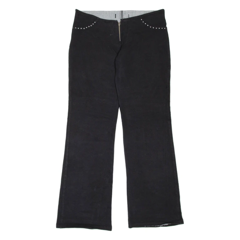 Womens Trousers Black Regular Flared W33 L33