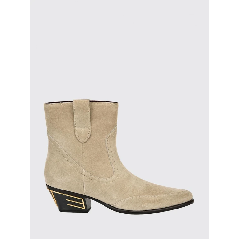 Suede Western Boots with a Tapered Toe and Low Heel (WS4B0010AP192M0121)