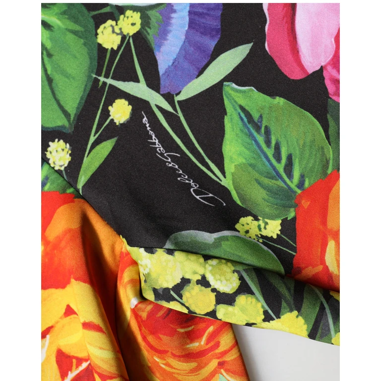 Dolce & Gabbana Multicolor Floral Stretch Jersey Leggings Pants Elastane Nylon Polyester - Women