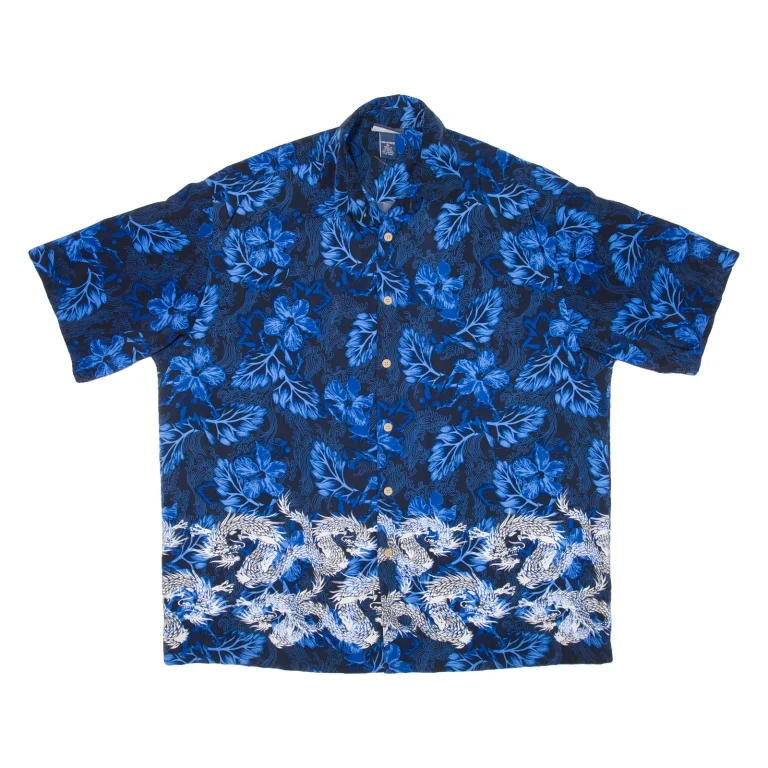 EXTREME GEAR Mens Hawaiian Shirt Blue Floral XL