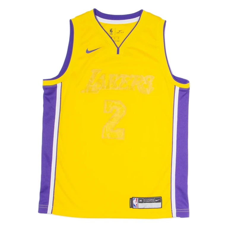 NIKE Lakers 2 Ball Mens Vest Yellow Sleeveless USA V-Neck M