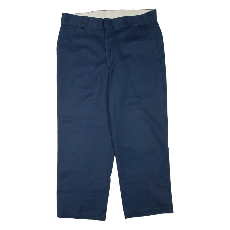 DICKIES Mens Trousers Blue Regular Straight W34 L26