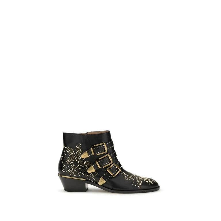 Chloé Black Calf Leather Bos Taurus Ankle Boots - Women