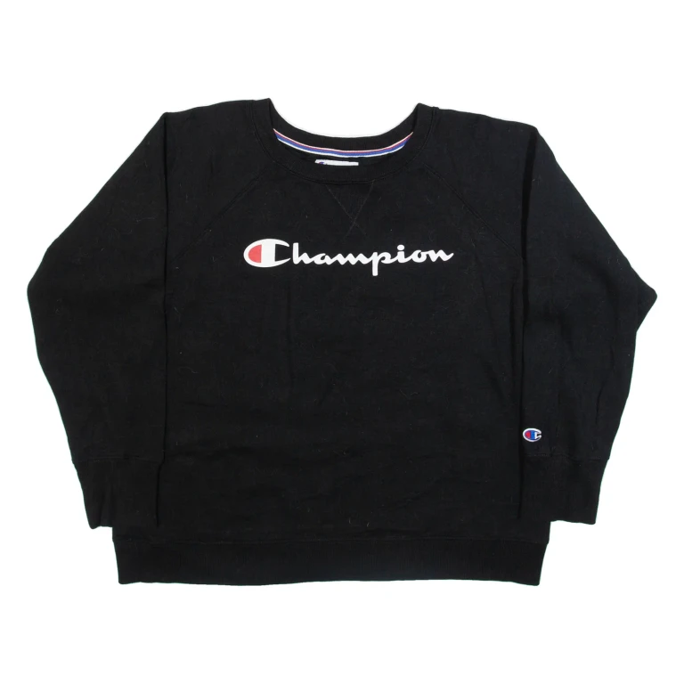 CHAMPION Womens Sweatshirt Black XL