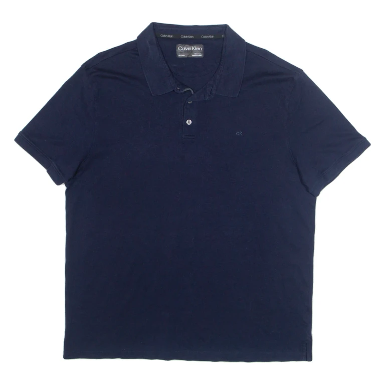 CALVIN KLEIN Mens Polo Shirt Blue 2XL