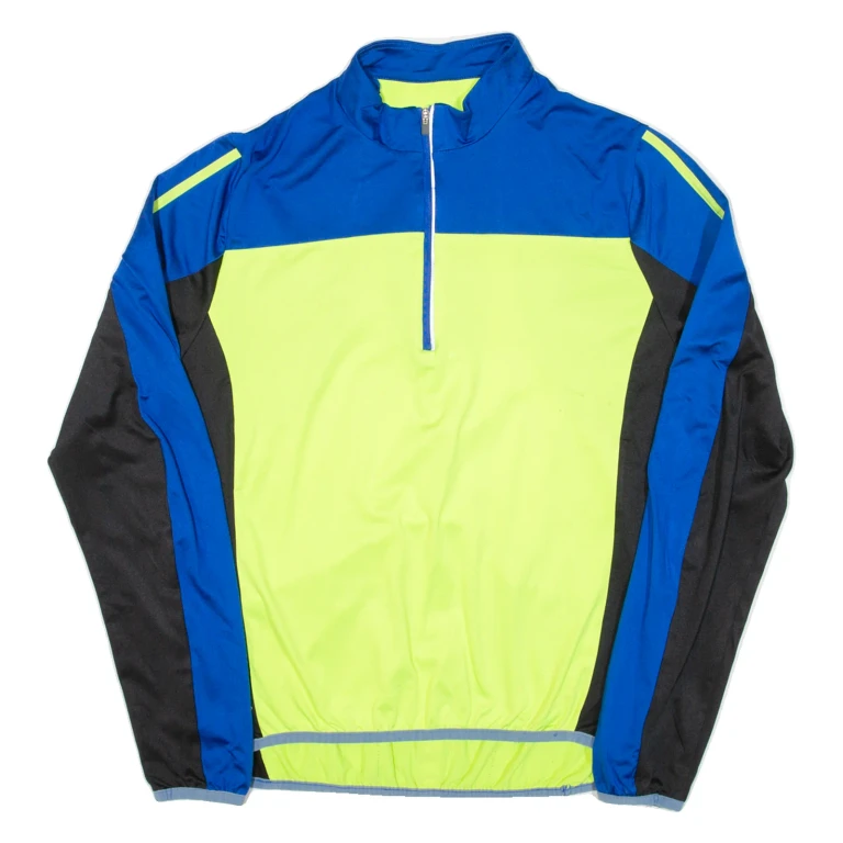 CRANE Cycling Mens Jersey Blue Long Sleeve 1/2 Zip XL