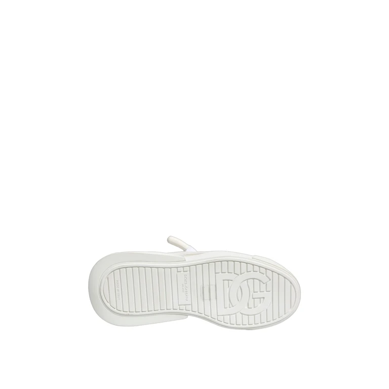 Dolce & Gabbana White Calfskin Leather Low Top Sneakers Shoes - Men