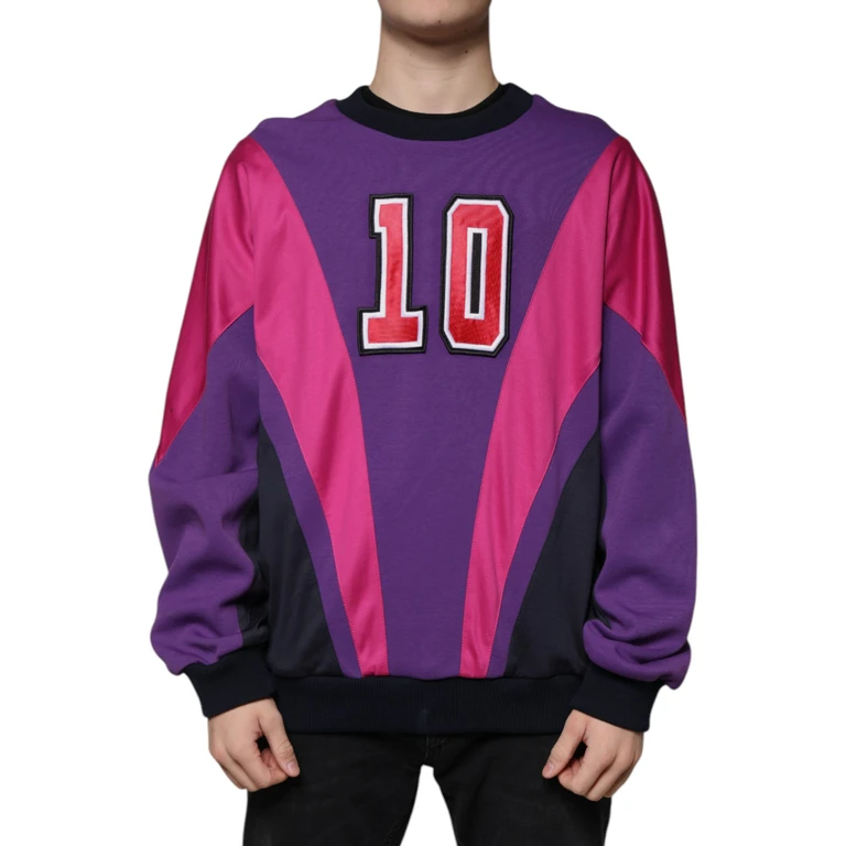 Dolce & Gabbana Multicolor Crew Neck Men Sweatshirt Sweater Cotton Polyester Clothing - Men