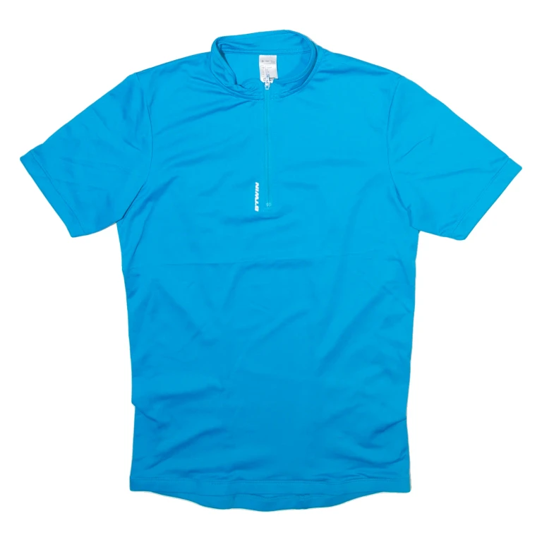 BTWIN Mens Jersey Blue 1/4 Zip S