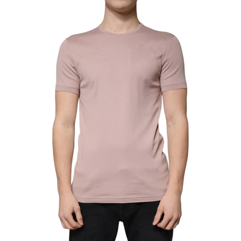 Dolce & Gabbana Brown Cotton Short Sleeves Round Neck T-Shirt - Men