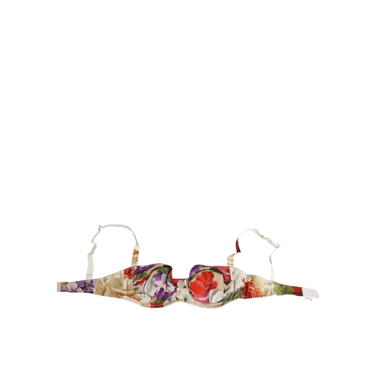 Dolce & Gabbana Floral Print Semi Padded Balconette Bra Underwear Silk Clothing - Women