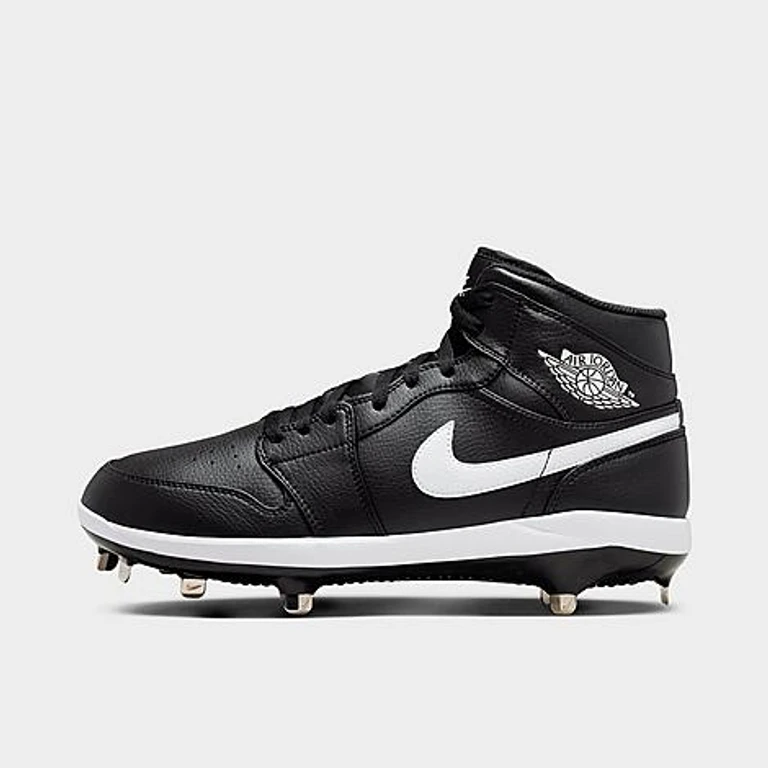 Men's Air 1 Retro Metal Baseball Cleats in Black/White Size: 7.0
