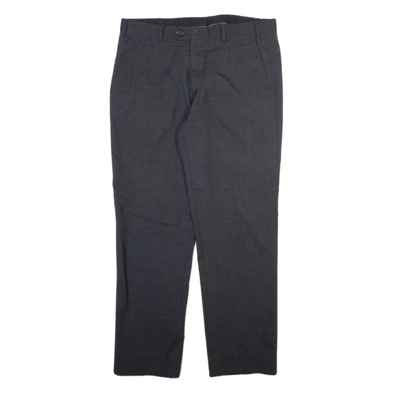 Mens Trousers Grey Regular Straight W32 L28