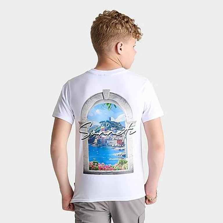 Big Kids London Coast T-Shirt in Optic White Size: Small