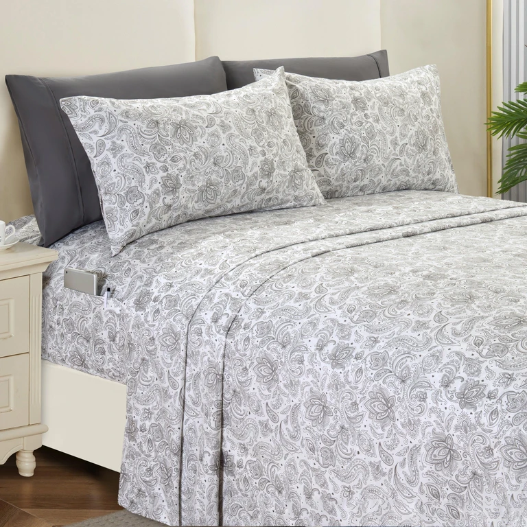 6-Piece Paisley Printed Pattern - Soft as a Hotel Premium Quality Sheet Set