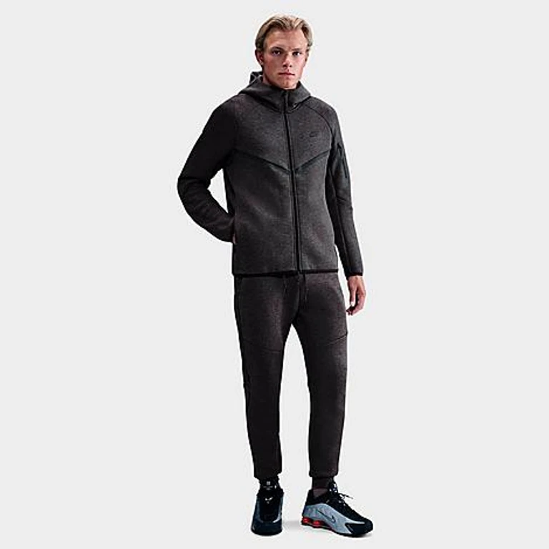 Nike Men's Tech Fleece Windrunner Full-Zip Hoodie in Black Heather/Black Size: XS