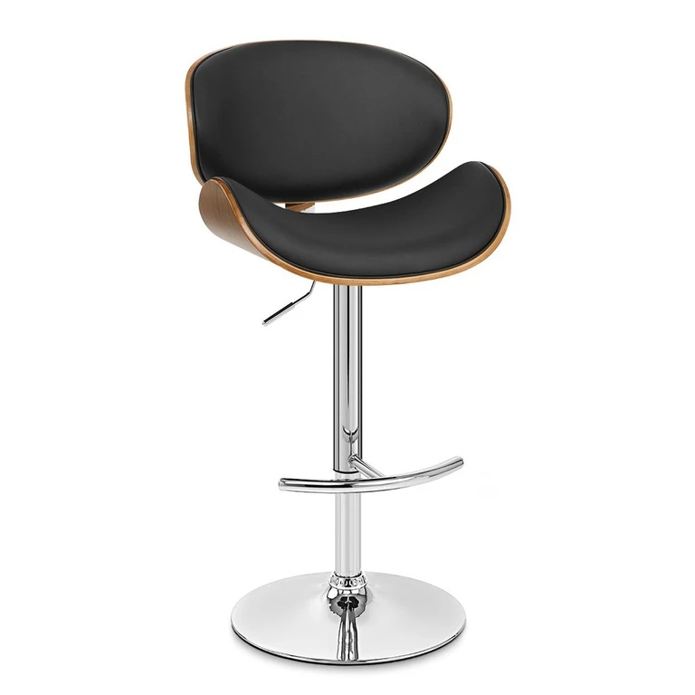 Naples Black Adjustable Bar Stool