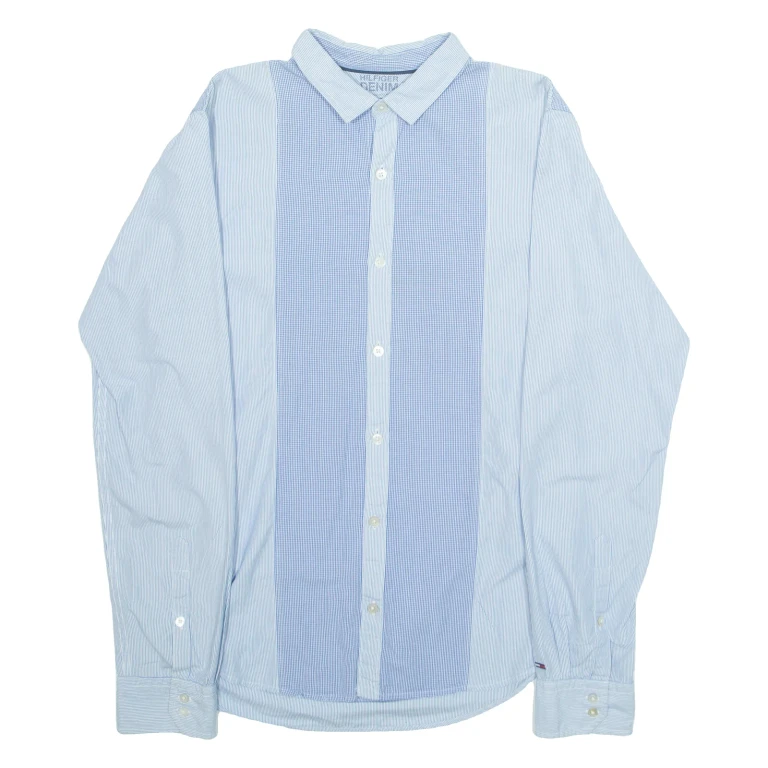 TOMMY HILFIGER Mens Shirt Blue Gingham Long Sleeve S (WW3-231024-10909)