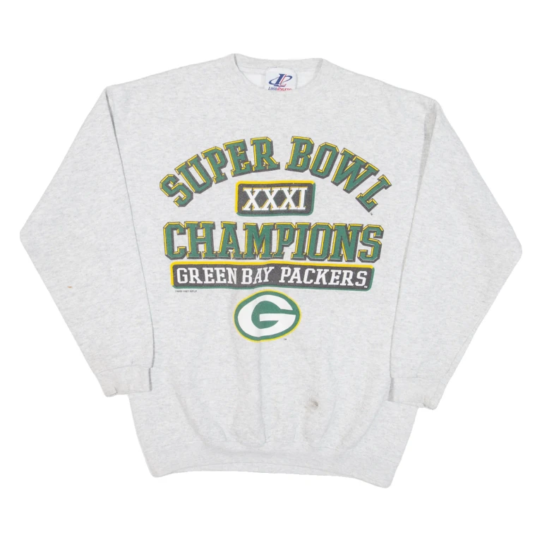 LOGO ATHLETICS Super Bowl Champions Mens Sweatshirt Grey 90s USA M
