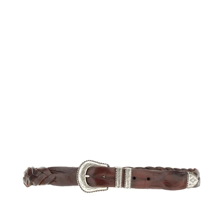 GIANNIFRANCO BELTS Braided leather belt Man 85