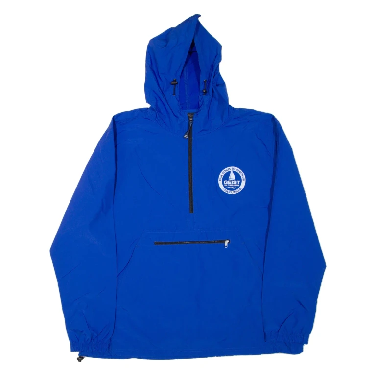 CHARLES RIVER APPAREL Mens Anorak Jacket Blue USA Hooded XL