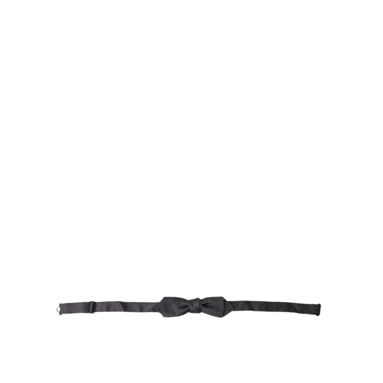 Dolce & Gabbana Dark Gray Silk Adjustable Neck Men Papillon Bow Tie - Men