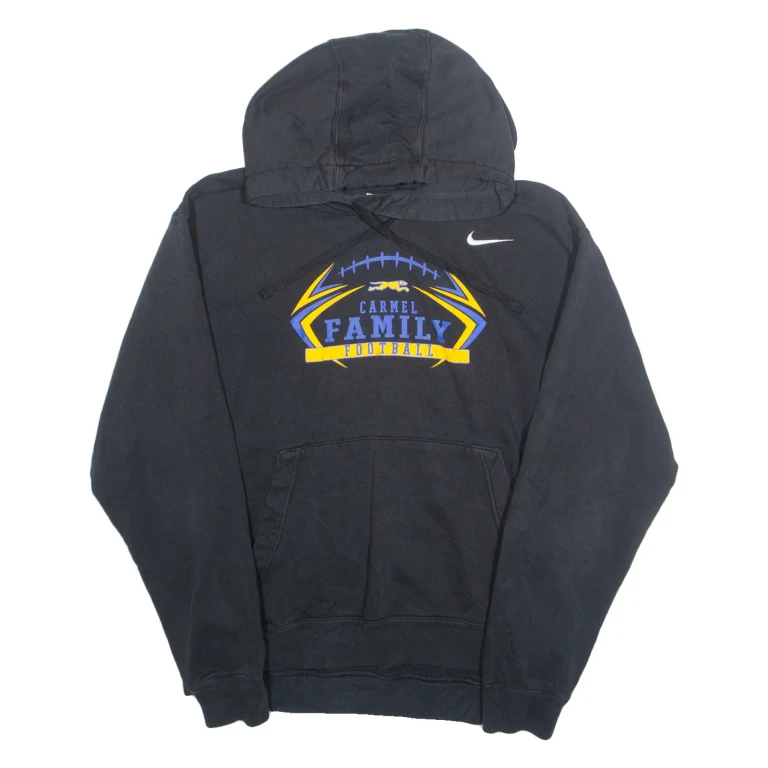 NIKE Carmel Family Football Mens Black Hoodie USA L