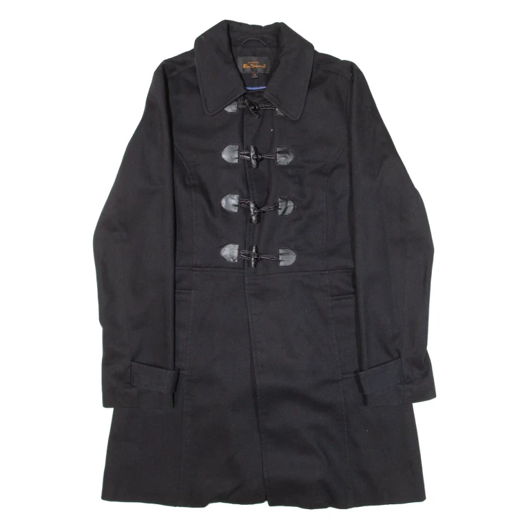 BEN SHERMAN Womens Overcoat Coat Black M
