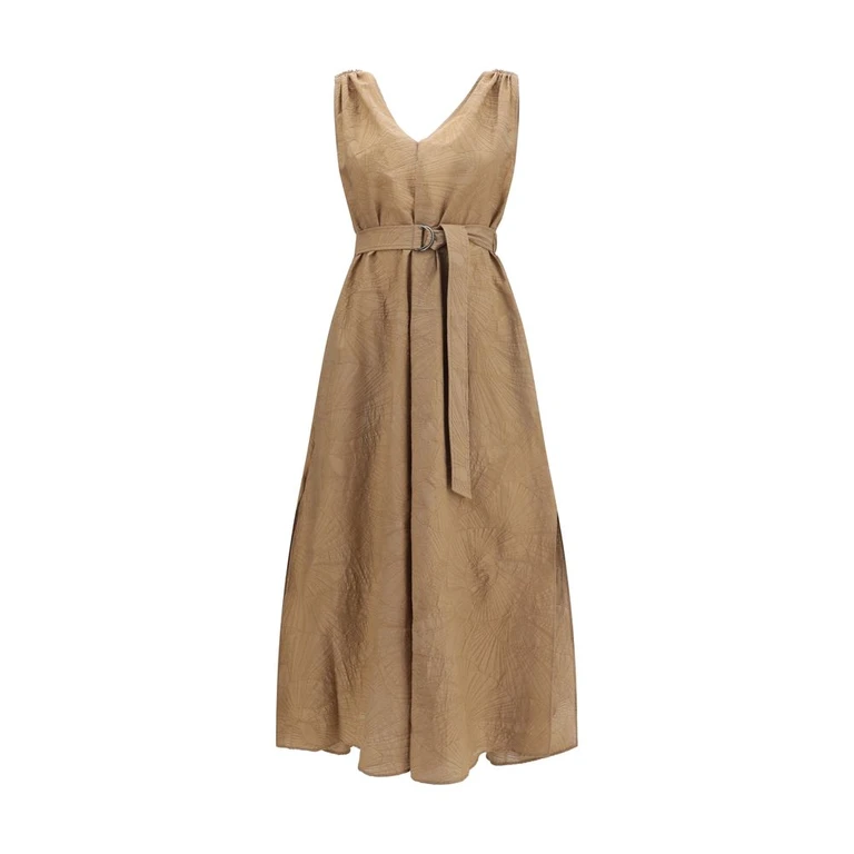 Brunello Cucinelli Beige Cotton Casual Dress - Women